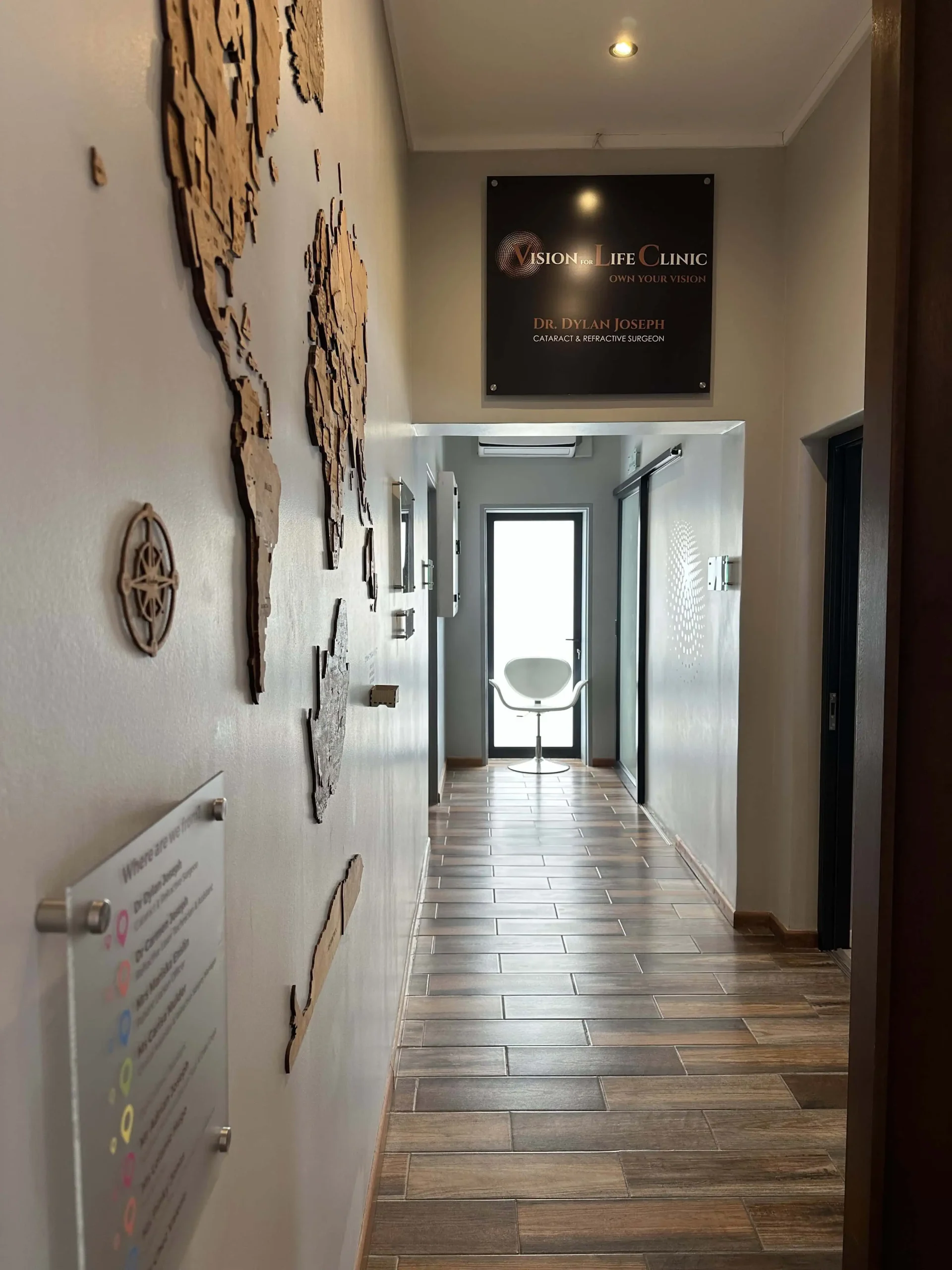 The corridor at Vision for Life Clinic in Knysna